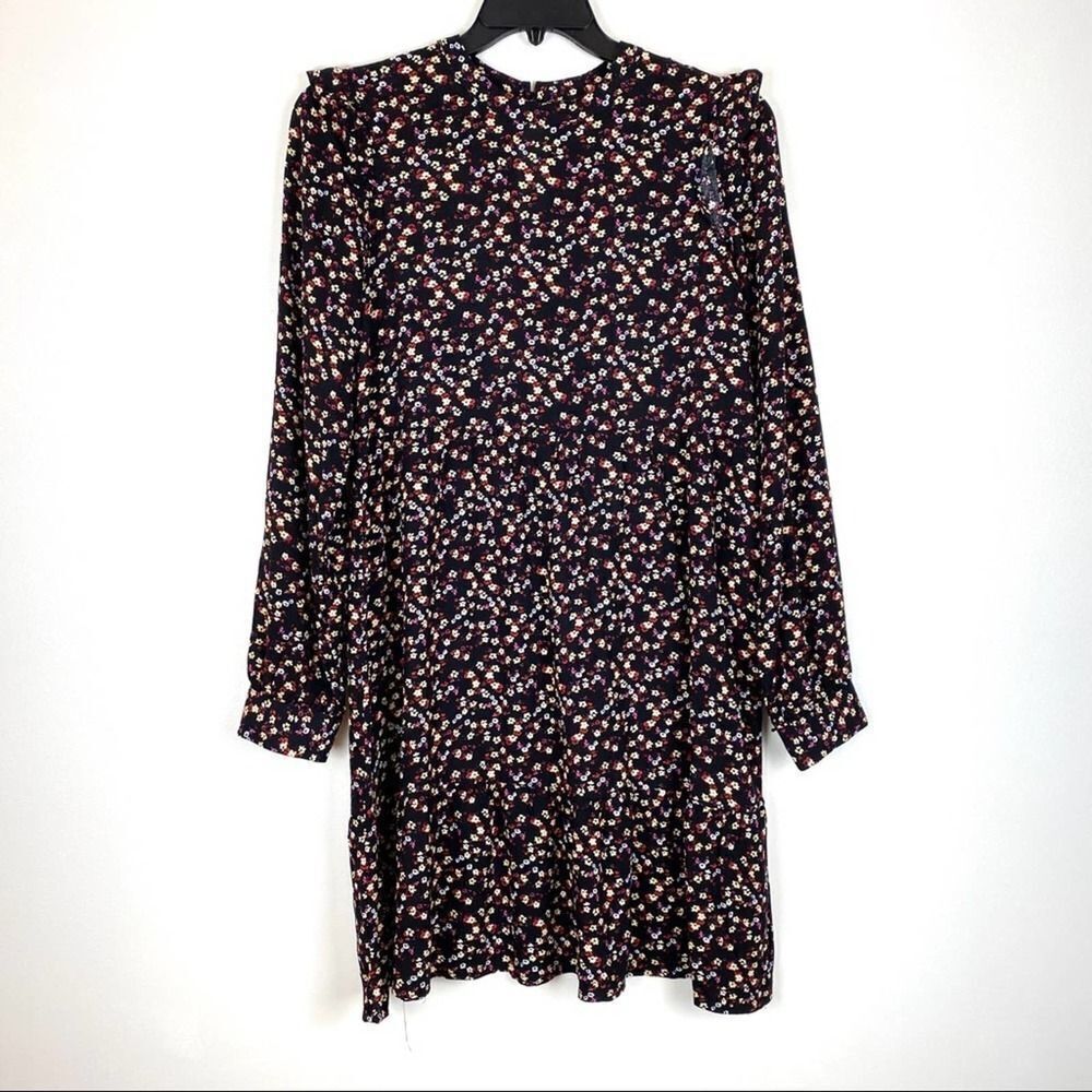 Art Class Black Floral Ruffled Long Sleeve Dress